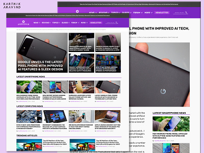 Mobile & Computing News Website concept android phones branding concept design graphicdesign landing page news news website smartphone ui website