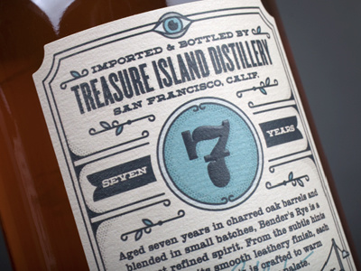 Bender's Rye Back Label 7 benders bottle california eye label rye whiskey