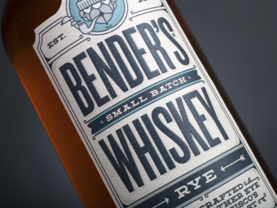 Bender's Rye Front Label 7 benders california eye label rye whiskey