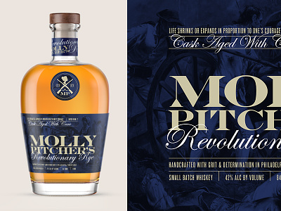 Molly Pitcher's Revolutionary Rye concept packaging spirits whiskey