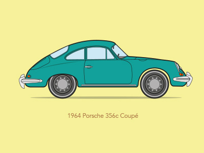 Porsche art car classic iconic illustration porsche retro vector