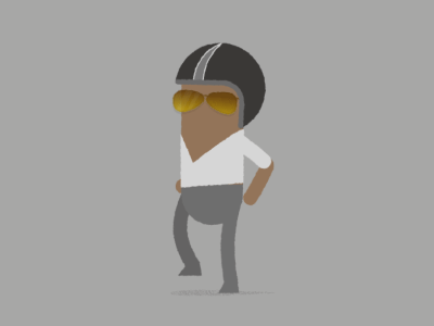 Simon Cowell after effects animation character helmet illustration rubberhose simon cowell sunglasses walk cycle
