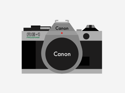 Canon AE-1 camera flat icon