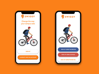 Swiggy Signup app design ui ux