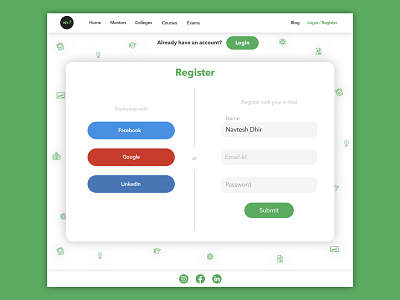 Sign Up Page (WhichCollege.in) dailyui signup ui