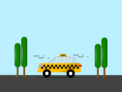 Taxi Illustration alirezabiglari cab illustrator taxi yellow