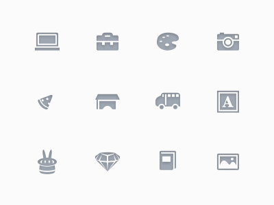 Categories icons ui