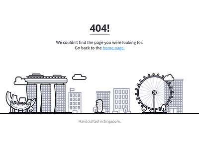 Singapore Landmarks 404 animation css illustration landmarks singapore