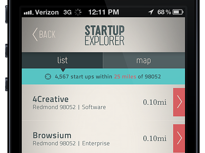 List View for Startup Explorer by Buddy