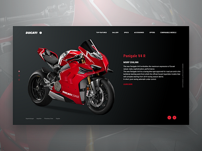 Ducati - Panigale V4 R adobe photoshop adobe xd awesome design bike black red clean concept concept design ducati home page homepage design landingpage motorbike new concept onepage typogaphy ui design uxdesign webdesign website