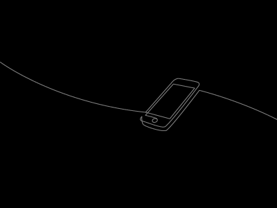 Phone black and white continuous illustration line stroke