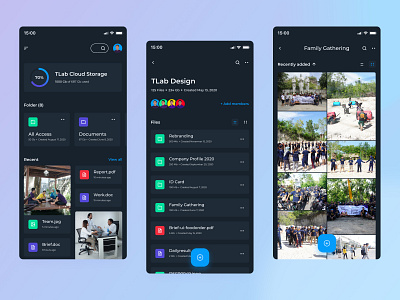 TLab Cloud Files Manager app clean cloud design file file manager management system mobile app storage ui ux