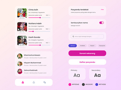 UI Components Sahabat Nutrisi Charity App