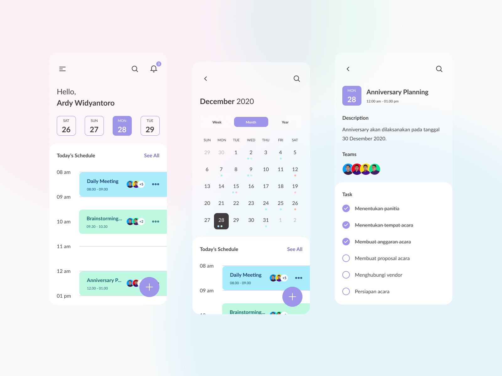 Calendar Mobile Application by TLab Design for Design at TLab on Dribbble