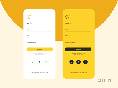 Daily UI Chellenge - Day 001(Sign Up Page)