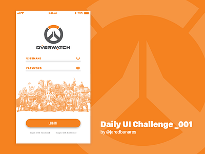 Daily UI Challenge 001 001 challenge daily game gaming login overwatch sign up ui ux video games