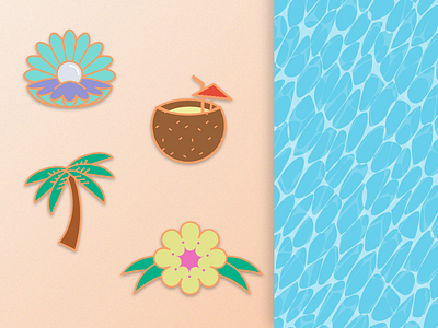 Summer Vibes beach flower icon icons palm tree pearls pool relax summer sun tropical vibes