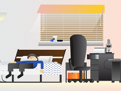 Siesta design gradients illustration illustrator nap room vector