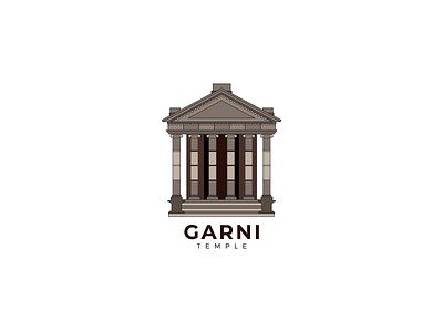 Garni Temple Illustration in Flat Style armenia armenian design designer garni graphicdesign illustration illustrator old temple vector