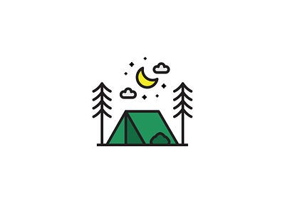 Camp Flat Icon Illustration camp camping design flat flat design forest graphicdesign icon icons illustration illustrator vector
