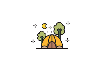 Camp Flat Icon illustration