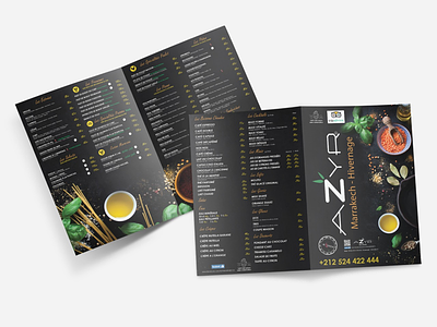 Menu restaurant azyr graphic design illustrator menu photoshop print design restaurant