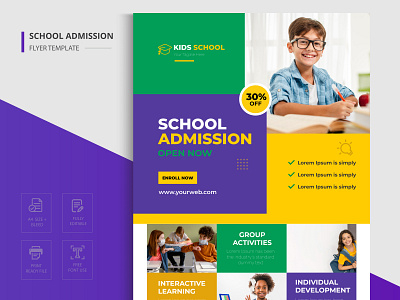 School Admission flyer template design