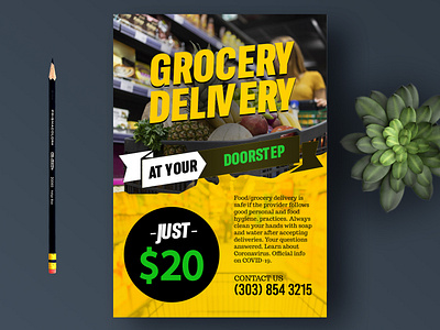 Grocery Foods Delivery Flyer and Leaflet design