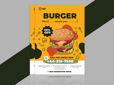 Burger Food Leaflet and flyer design creative flyer foods goods graphic design leaflet modern poster professional