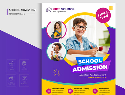 School Admission Flyer and Leaflet design branding flyer graphic design leaflet poster