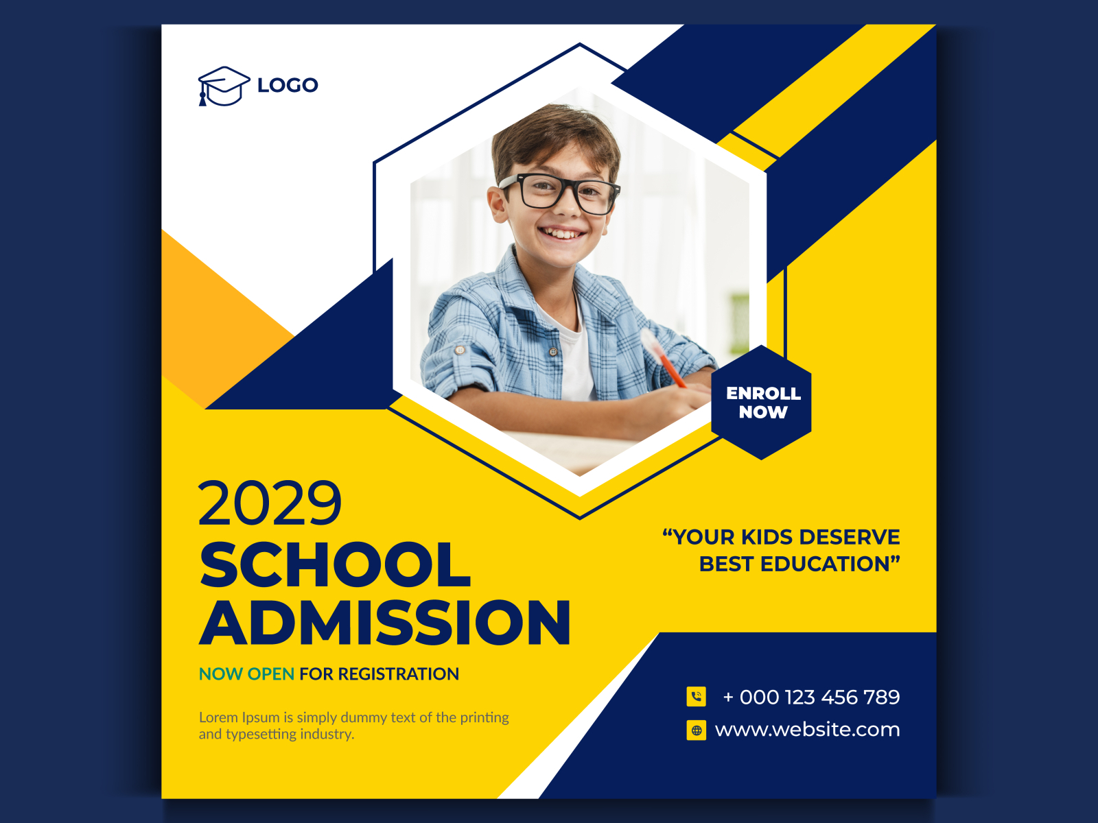 School admission social media post design by Mohibbullah Khandakar on Dribbble