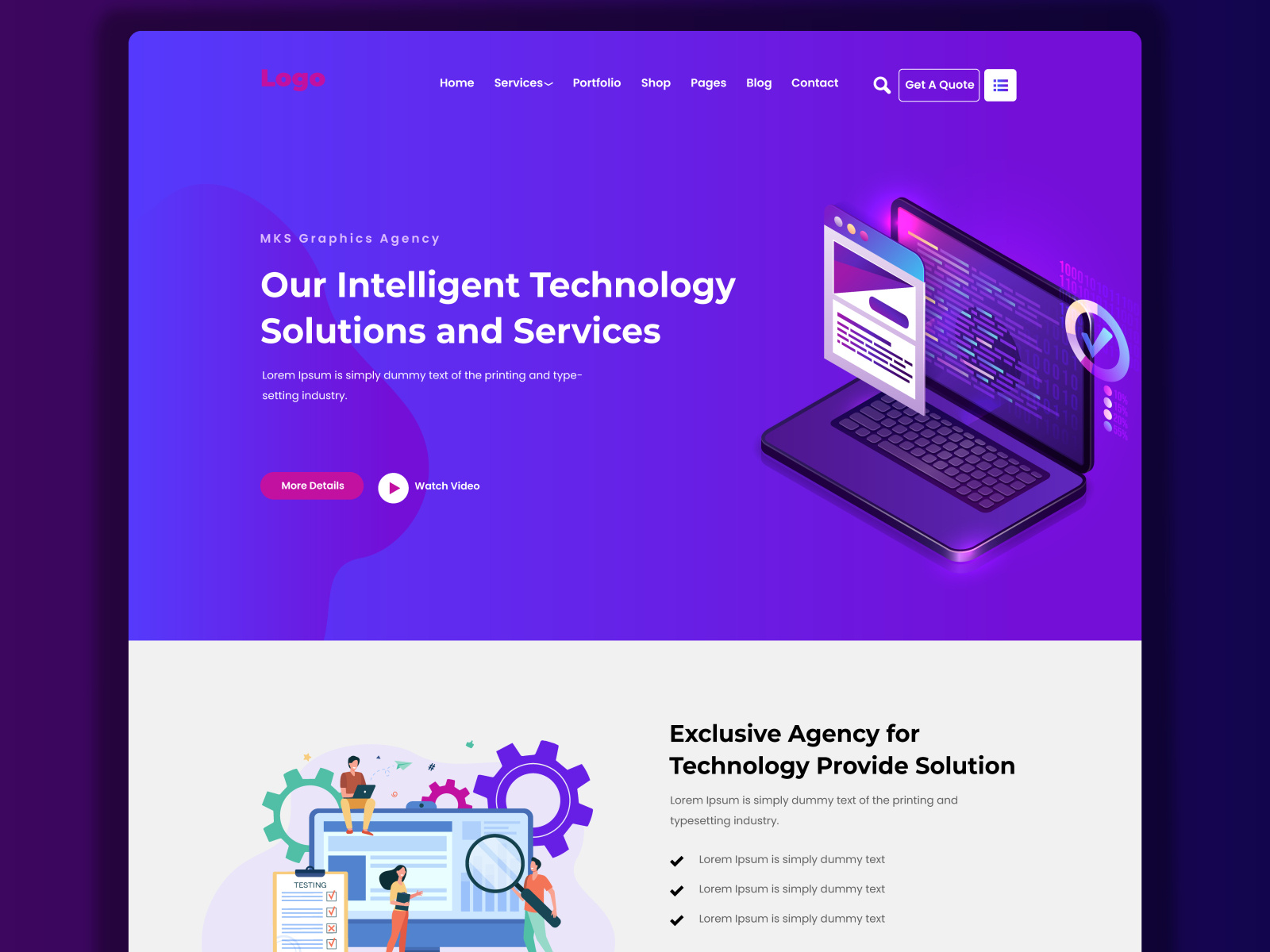 Professional Tech ui ux Web Template design by Mohibbullah Khandakar on ...