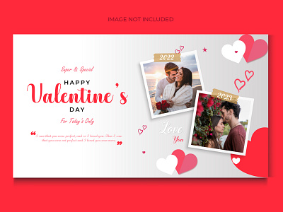 Happy Valentine's day social media banner template branding graphic design happy valentine day