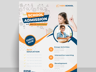 School admission flyer and leaflet design admission booklet design branding brochure design college design flyer design illustration leafle logo poster profesional school school admission ui university vector