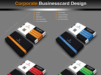 Corporate Business Card Design black busines card business agency businesscard businesscards corporate corporate branding green modern professional red yellow