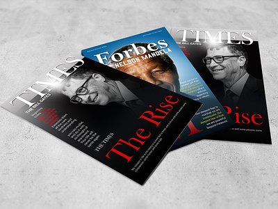 Magazine Design bill gates brochure catalog forbes freemockup magazine magazinedesign mockup nelson mandela print