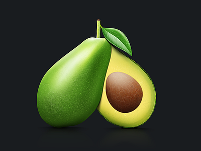 Product Icon (WIP) avocado food fresh fruit green icon illustration realistic