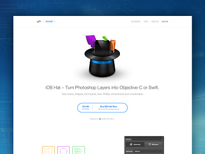 iOS Hat Landing page