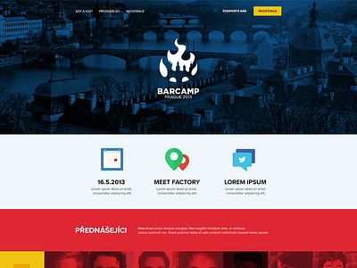 Prague Barcamp barcamp conference design flat identity prague site website
