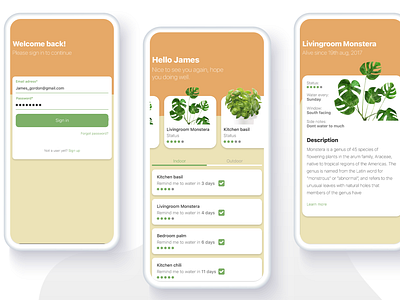 UI – Vegetation app adobe adobe xd illustration interface design photoshop ui