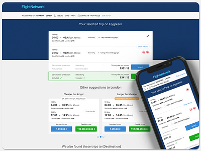 Flight result page - Responsive design figma figmadesign interface design ui