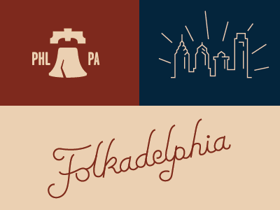 folk you like a hurricane. branding folk logo philadelphia script skyline usa vector