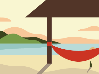 Lighten up, Loosen up beach hammock illustrator landscape shapes shapesrt shapesvector avector art simple sunset vacation vector vector art