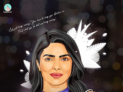 Priyanka Chopra Portrait adobe illustrator art artwork graphic design illustration line art logo portrait vector art