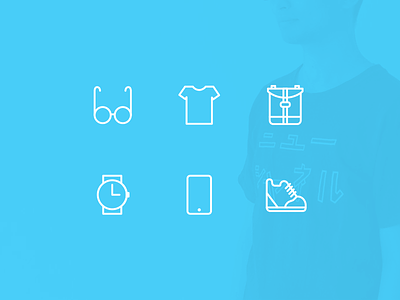 Personal belongings icons design icons