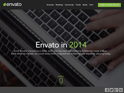Envato in 2014 design envato landing one page page photo promo site web website