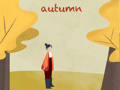 AUTUMN autumn character girl illustraion