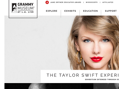 Grammy Museum L.A. black grammy hero html logo music navigation outline raleway red site web