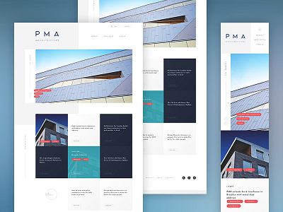 PMA Architecture architecture header minimal mobile modern nav responsive tags web website