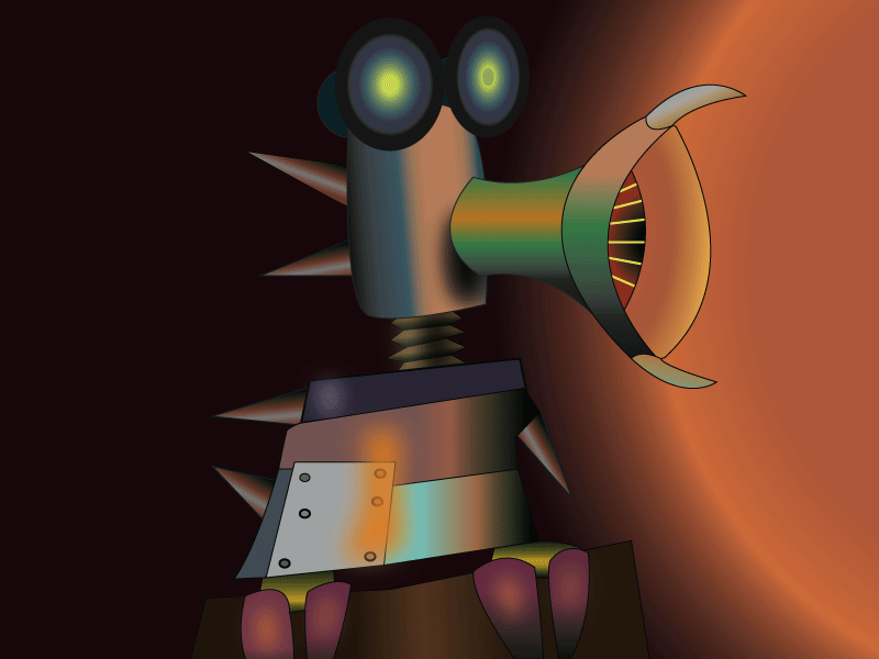 Screaming Metal #6 adobe illustration illustrator robots vector weapon